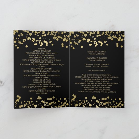Programme de mariage Gold Foil Confetti (Intérieur)