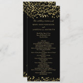 Programme de mariage Gold Foil Confetti (Devant / Derrière)