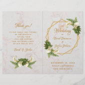 Programme de mariage Gold Marbre blanc Calla Lilie (Devant)