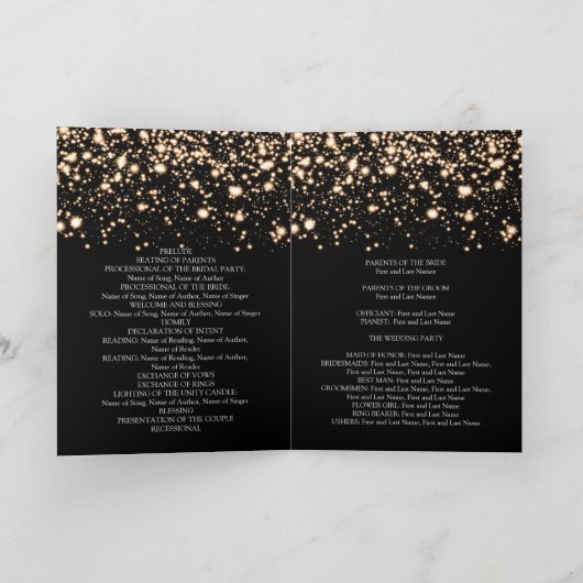 Programme de mariage Gold Midnight Glam (Intérieur)