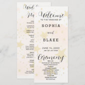 Programme de mariage Gold, Orange & Off White Star (Devant / Derrière)