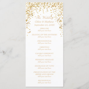 Programme de mariage Gold Ribbon Confetti