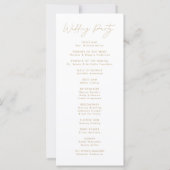 Programme de mariage Gold Script moderne (Dos)