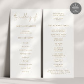 Programme de mariage Gold Script moderne