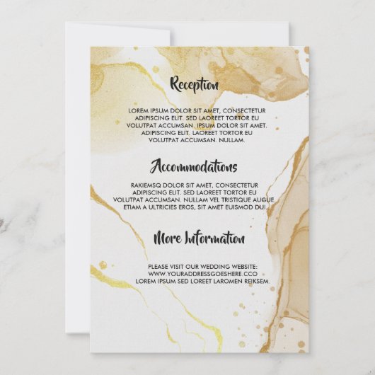 Programme de mariage Gold Watercolor (Devant)