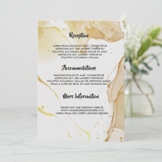 Programme de mariage Gold Watercolor (Debout devant)