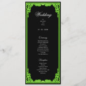 Programme de mariage gothique à lueur verte ensorc (Devant)
