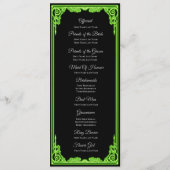 Programme de mariage gothique à lueur verte ensorc (Dos)