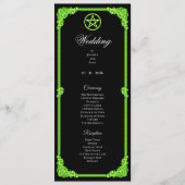 Programme de mariage gothique à lueur verte ensorc (Devant)
