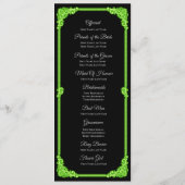 Programme de mariage gothique à lueur verte ensorc (Dos)