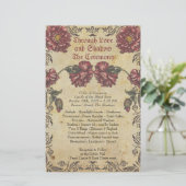 Programme de mariage gothique avec papier Vintage  (Debout devant)