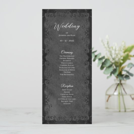Programme de mariage gothique élégant (Debout devant)