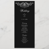 Programme de mariage gothique élégant noir et blan (Devant)