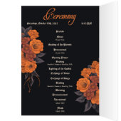 Programme de mariage gothique fleur orange élégant (Intérieur (Gauche))