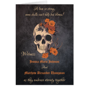 Programme de mariage gothique fleur orange élégant