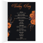 Programme de mariage gothique fleur orange élégant (Intérieur (Droit))