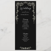 Programme de mariage gothique floral élégant (Devant)