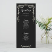 Programme de mariage gothique floral élégant (Debout devant)