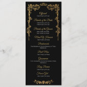 Programme de mariage gothique floral élégant (Dos)