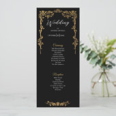 Programme de mariage gothique floral élégant (Debout devant)