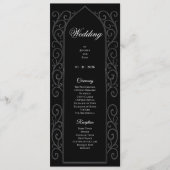 Programme de mariage gothique noir et blanc orné (Devant)