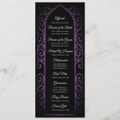 Programme de mariage gothique noir et violet orné (Dos)