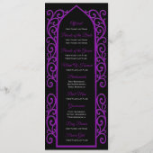 Programme de mariage gothique noir et violet orné (Dos)