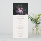 Programme de mariage gothique noir violet de pivoi (Debout devant)