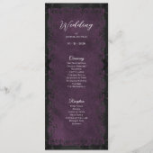 Programme de mariage gothique violet élégant (Devant)