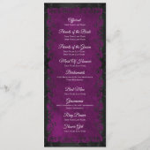 Programme de mariage gothique violet élégant (Dos)