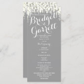 Programme de mariage Grey Twinkle Lights (Devant / Derrière)
