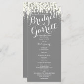 Programme de mariage Grey Twinkle Lights (Devant / Derrière)