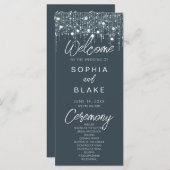 Programme de mariage Grey & White Hanging Lights (Devant / Derrière)