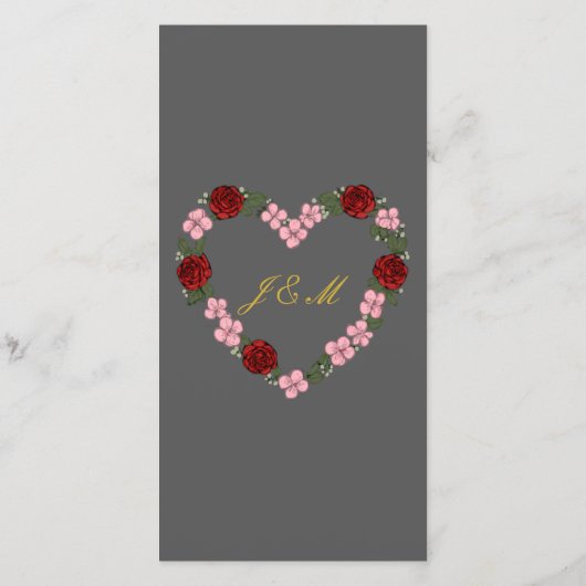 Programme de mariage gris (Dos)