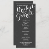 Programme de mariage gris ardoise du texte du conc (Devant / Derrière)