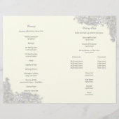 Programme de mariage gris argenté floral victorien (Dos)