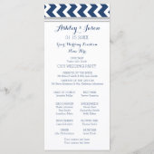 Programme de mariage gris bleu Chevron (Dos)