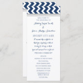 Programme de mariage gris bleu Chevron (Devant / Derrière)