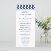 Programme de mariage gris bleu Chevron (Debout devant)