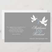 Programme de mariage gris brun blanc (Devant / Derrière)