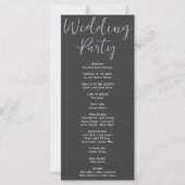 Programme de mariage gris étoiles filantes argenté (Dos)