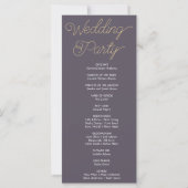 Programme de mariage Gris Fumé Céleste Étoiles Dor (Dos)