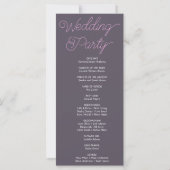 Programme de mariage Gris Fumée aux Étoiles Roses (Dos)
