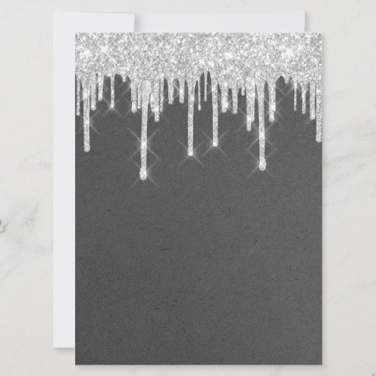 Programme de mariage gris gouttes d'argent paillet (Dos)