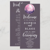 Programme de mariage gris graphite et pleine lune (Devant / Derrière)