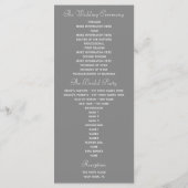 Programme de mariage gris pâle (Dos)