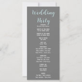 Programme de mariage gris Papillon Bleu jolie (Dos)