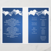 Programme de mariage Grunge Coeurs Bleu (Dos)