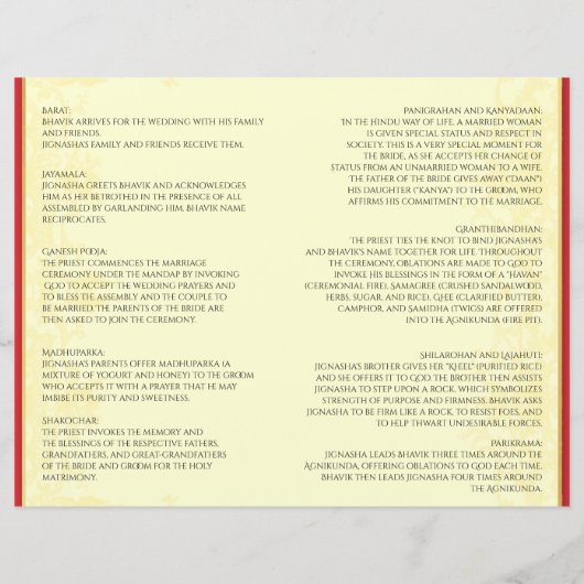 Programme de mariage hindou indien Ganesha (Dos)