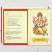 Programme de mariage hindou indien Ganesha (Devant / Derrière)
